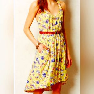 🎀 🆕  Anthro -Weston yellow floral razor back dress